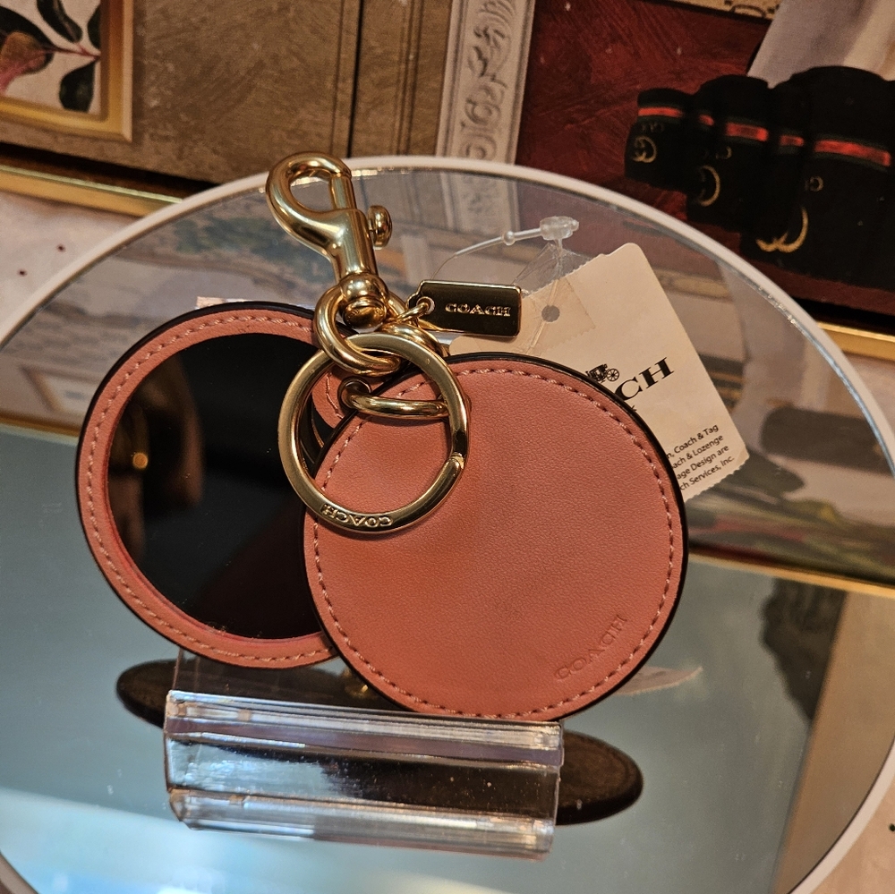 Coach Brown and Pink Key Charm &  with Mirror